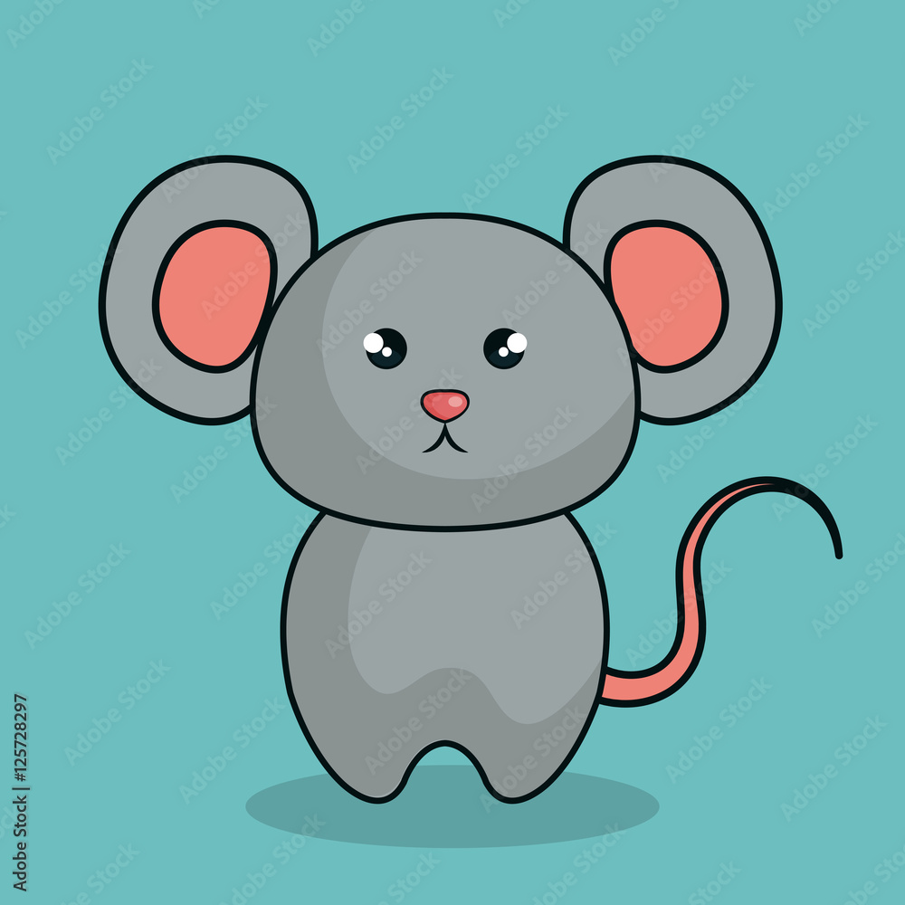 cute mouse stuffed icon vector illustration design