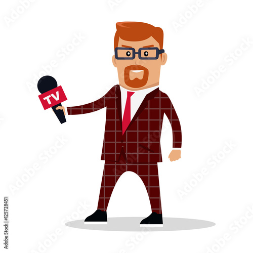 Media Worker Character Vector Illustration