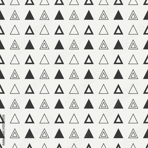Geometric line monochrome abstract hipster seamless pattern with triangle. Wrapping paper. Scrapbook. Print. Vector illustration. Background. Graphic texture for your design, wallpaper.