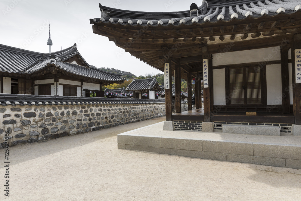 Korea Old House at Namsangol Hanok Village in Seoul South Korea.