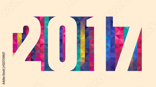 Happy new 2017 year. Colorful design.