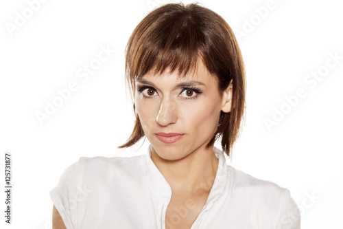 Portrait of beautiful middle-aged woman with makeup