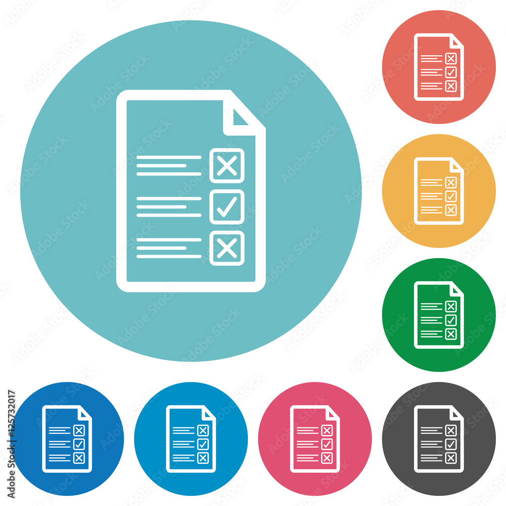 Questionnaire document flat round icons Questionnaire document flat round icons