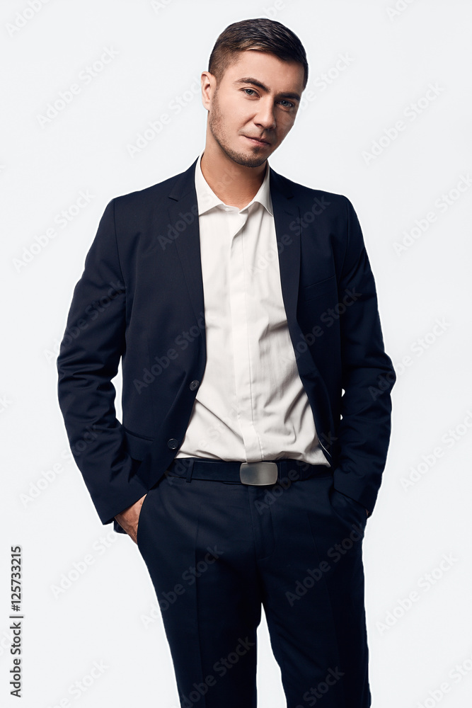 Fototapeta premium young handsome business man in suit