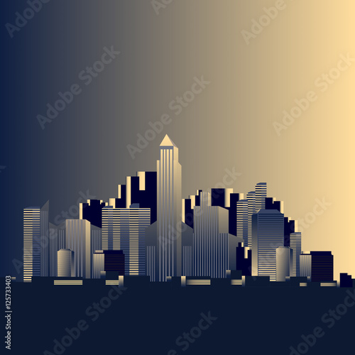 Simple City skyline - Vector Illustration