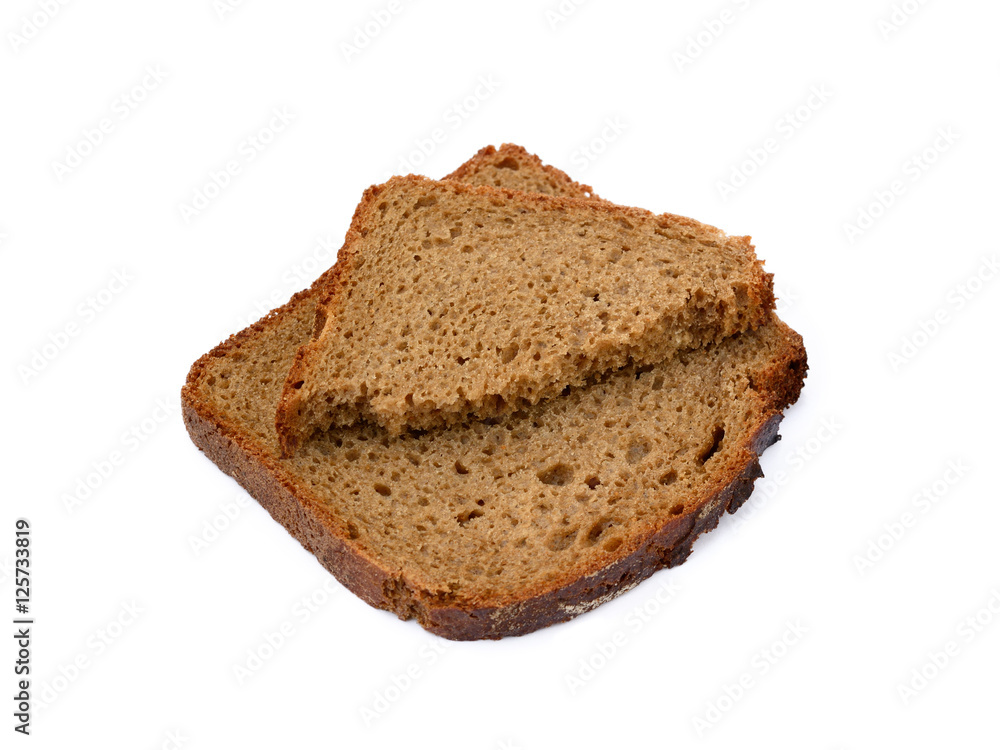 Slices of rye bread isolated with white background Slices of rye bread isolated with white background