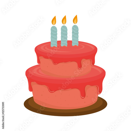 delicious sweet cake birthday vector illustration design