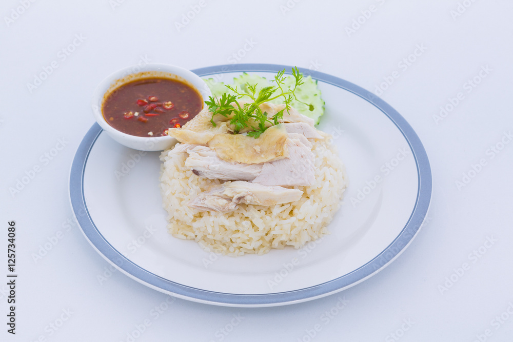 Rice steamed with chicken