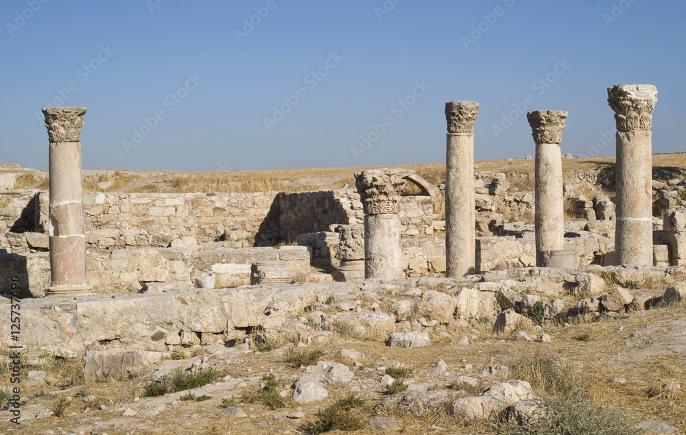 Ruins of the Byzantine Church at Amman Citadel in Jordan