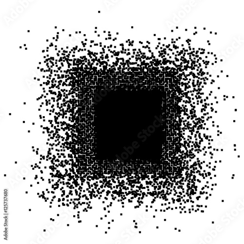 Square of decompose pixels. Pixel abstract mosaic background Gradient design Isolated black elements on white background Vector illustration for website, card, poster.