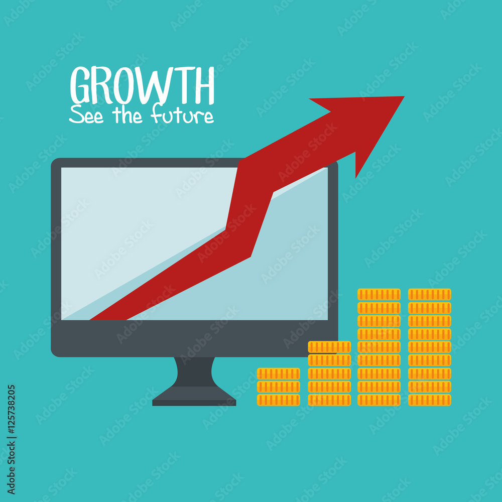 Vecteur Stock growth see the future concept vector illustration design