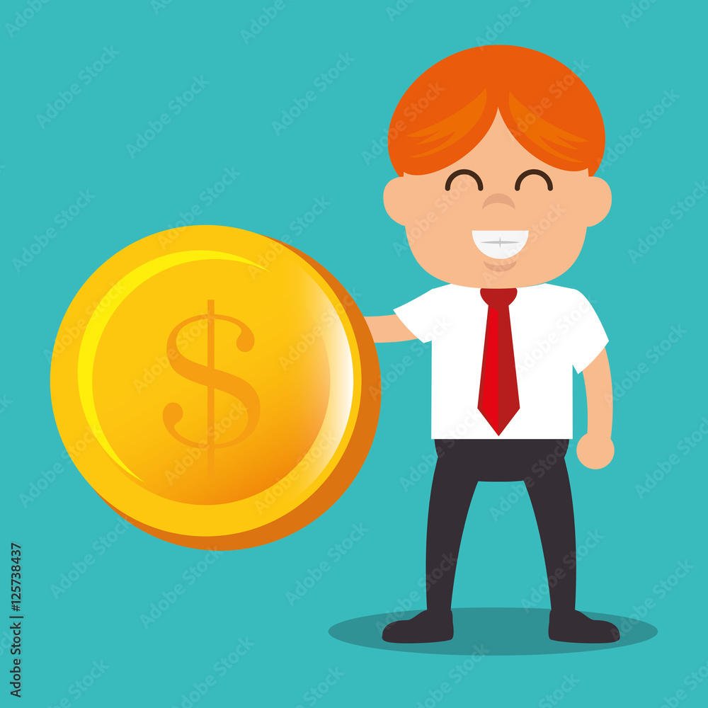 successful businessman with growth icon vector illustration design successful businessman with growth icon vector illustration design