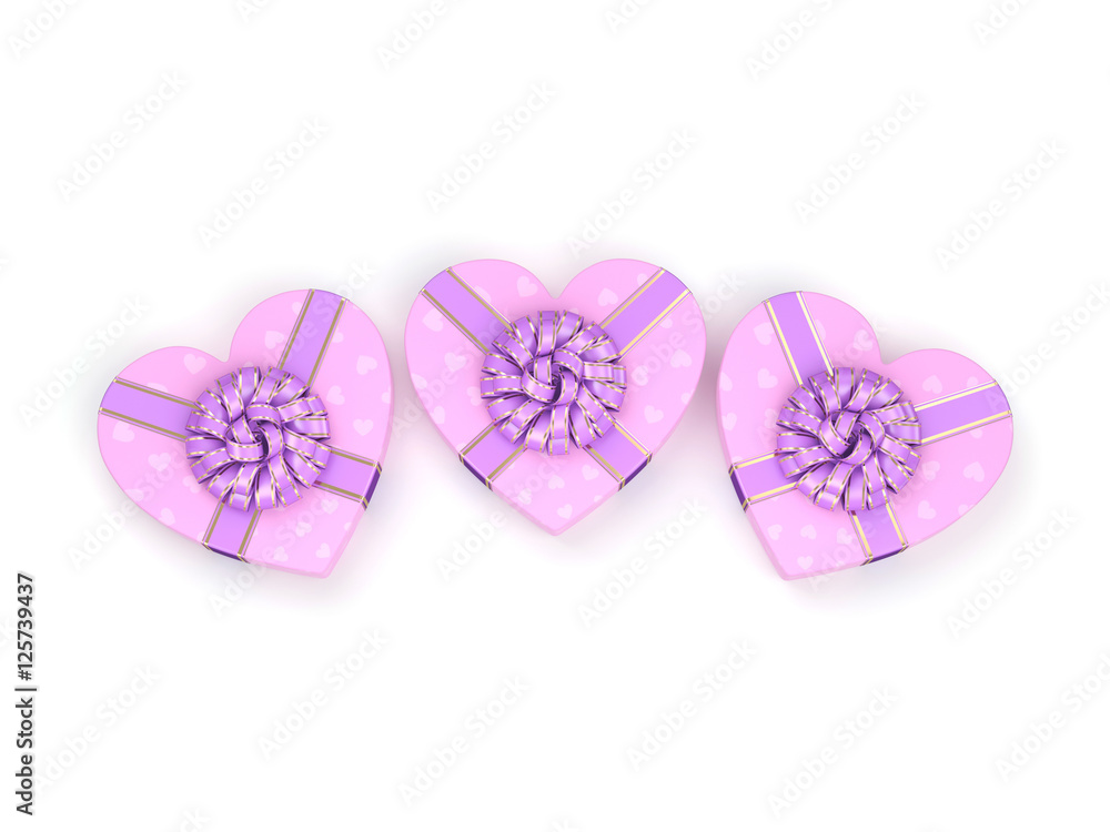 3D rendering Pink boxes heart 3D rendering Pink boxes heart