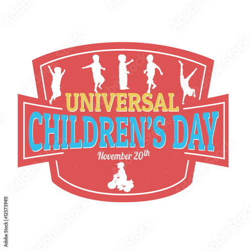 Universal Children's Day sign or stamp