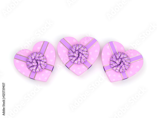 3D rendering Pink boxes heart © apopium