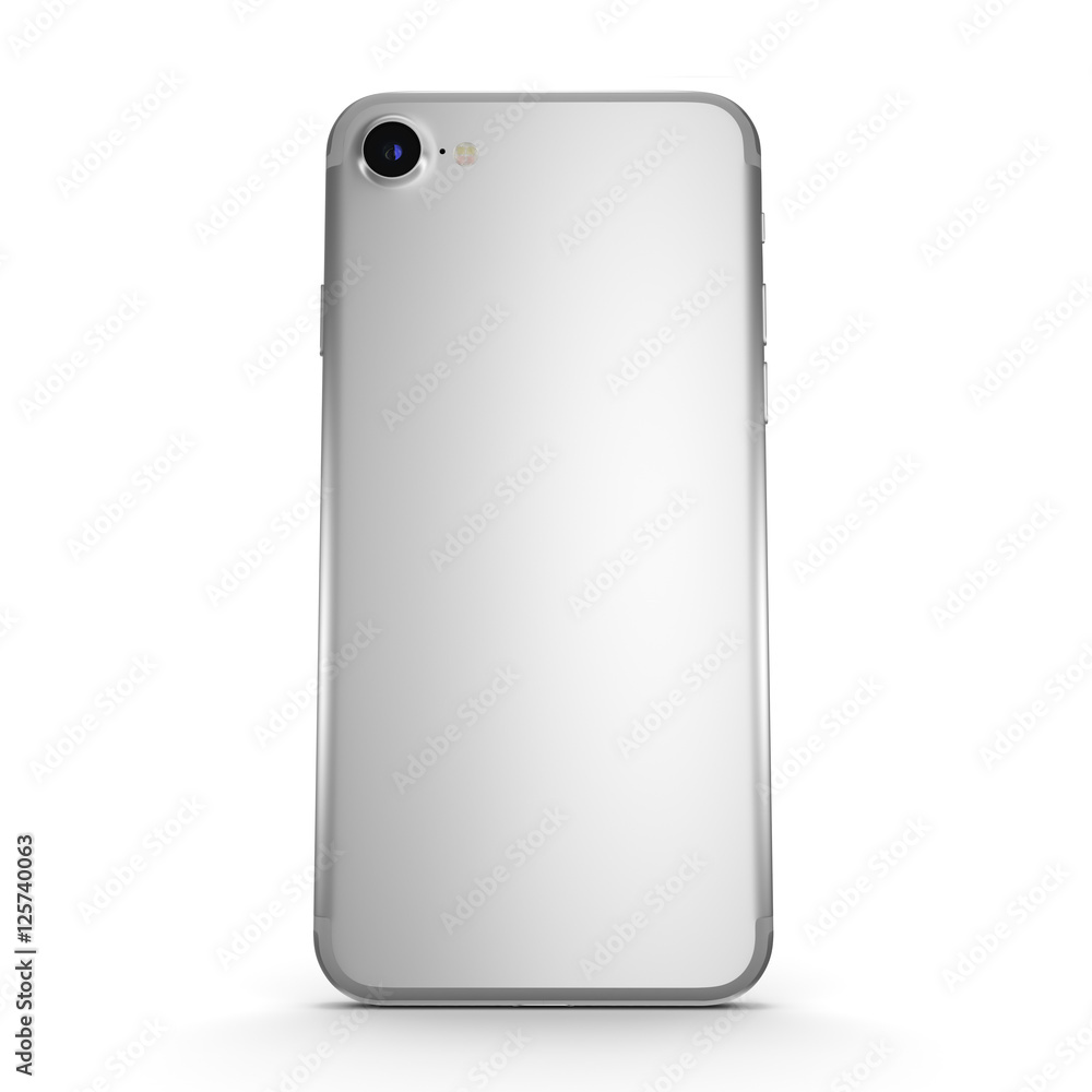 3D rendering silver smartphone in iPhone stule with black screen 3D rendering silver smartphone in iPhone stule with black screen