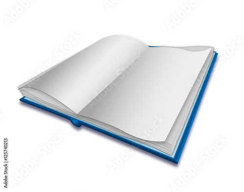 Book mockup with empty pages photo
