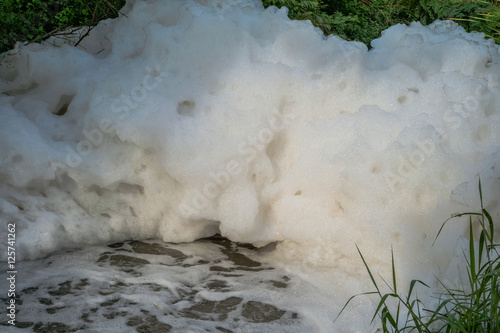 Ditch sewage hi speed cause air bubble enormously some city in Thailand photo