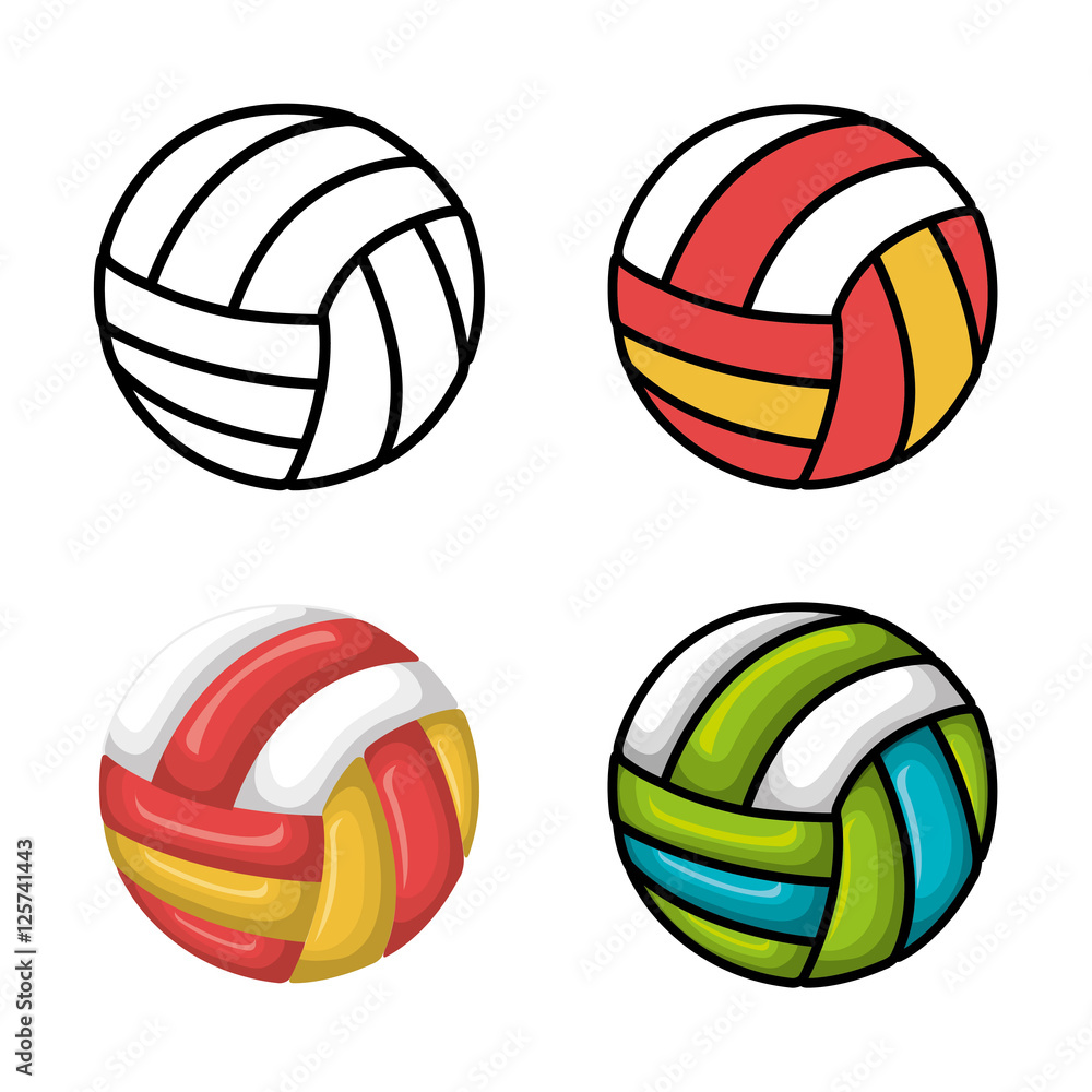 volleyball sport ball emblem vector illustration design