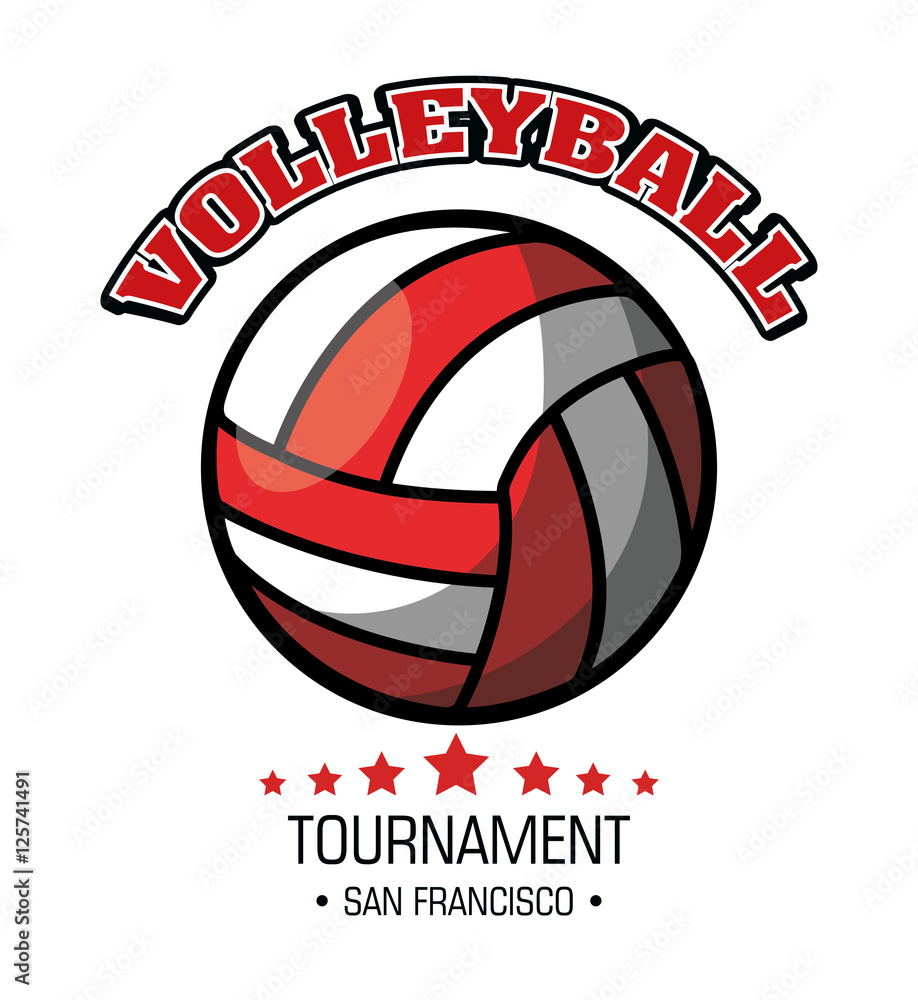 Fototapeta premium volleyball sport ball emblem vector illustration design