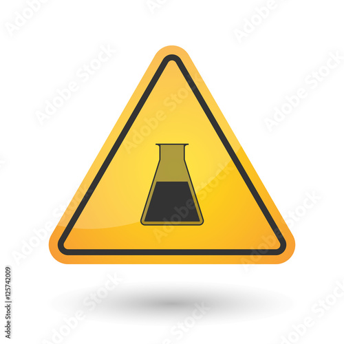 Isolated danger signal icon with a flask