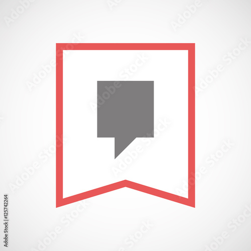Isolated line art ribbon icon with a tooltip
