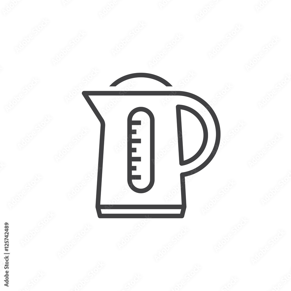 Electric Kettle, Pot line icon, outline vector sign, linear pictogram isolated on white. logo illustration Electric Kettle, Pot line icon, outline vector sign, linear pictogram isolated on white. logo illustration