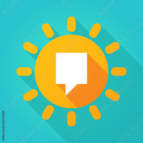 Long shadow bright sun icon with a tooltip
