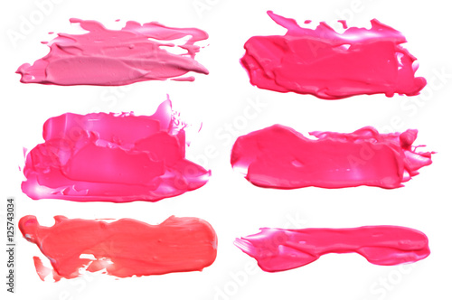 collection of abstract acrylic color brush strokes blots.