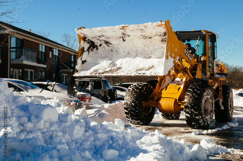 Konstfotografi Snow removal vehicle removing