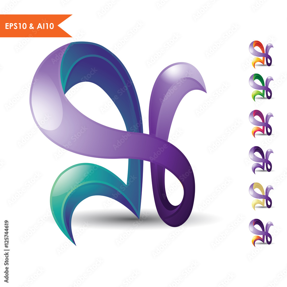 Obraz premium 3D letter H logo