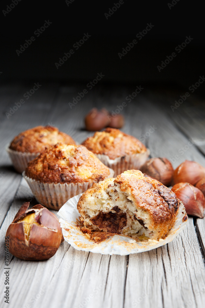 Homemade muffins with chestnuts Homemade muffins with chestnuts