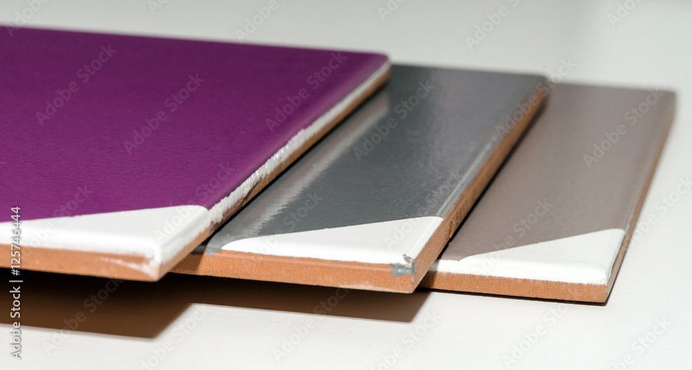 Fototapeta premium Samples of ceramic coloring for bathroom and baths