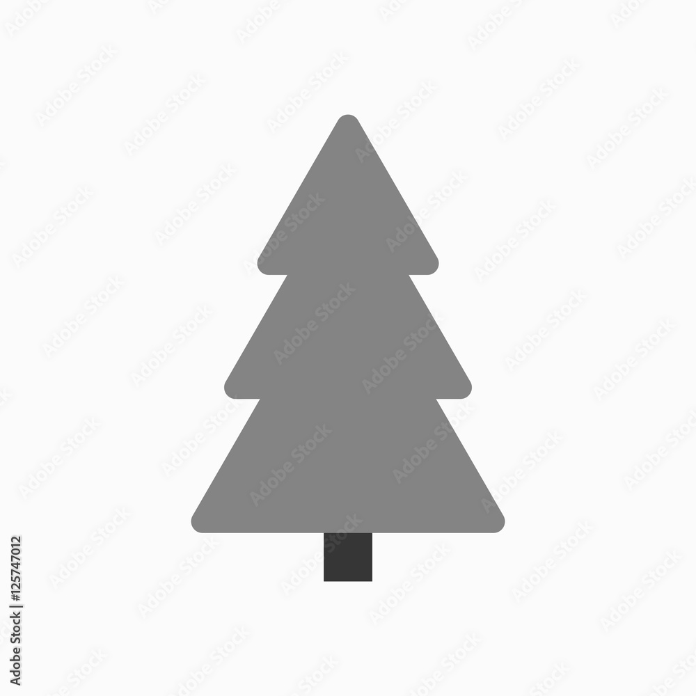Christmas tree sign. Simple cartoon icon. Black template silhouette, isolated on white background. Flat design. Symbol of holiday, winter, Christmas, New Year celebration. Vector illustration Christmas tree sign. Simple cartoon icon. Black template silhouette, isolated on white background. Flat design. Symbol of holiday, winter, Christmas, New Year celebration. Vector illustration