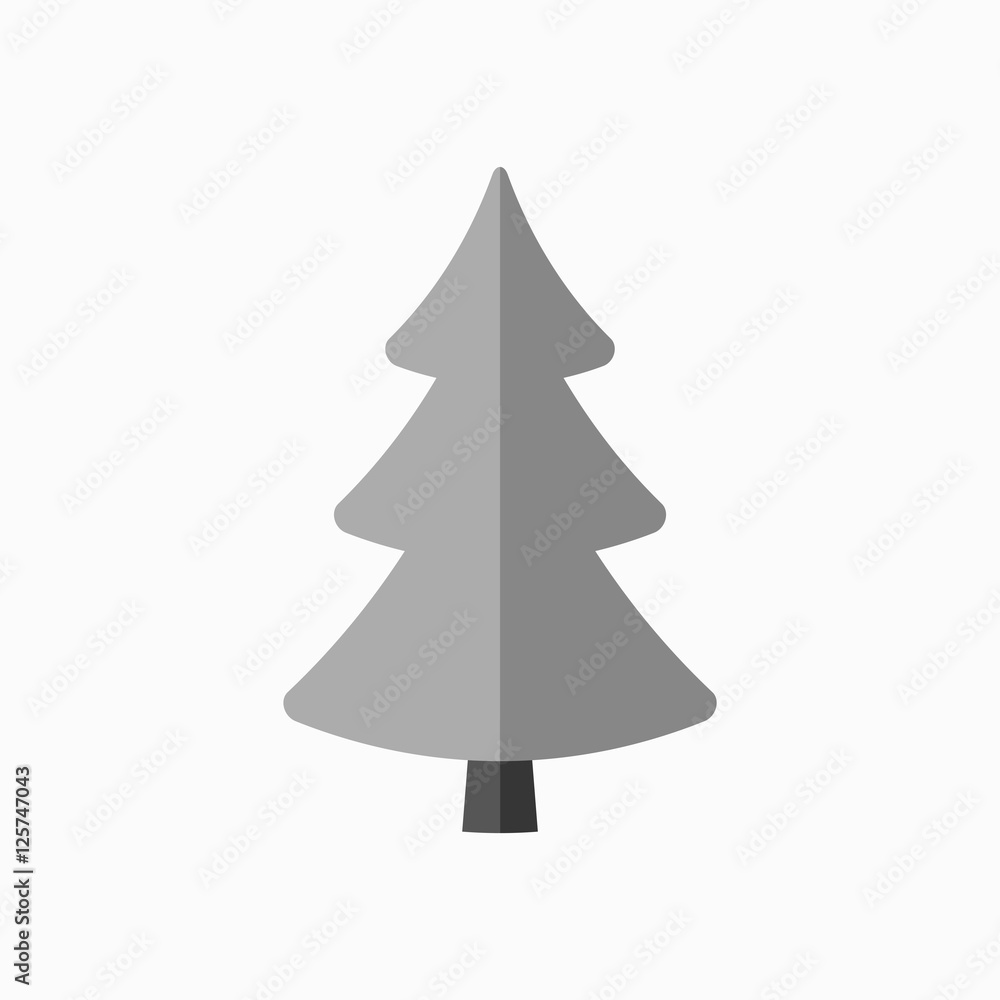Christmas tree sign. Simple cartoon icon. Black template silhouette, isolated on white background. Flat design. Symbol of holiday, winter, Christmas, New Year celebration. Vector illustration Christmas tree sign. Simple cartoon icon. Black template silhouette, isolated on white background. Flat design. Symbol of holiday, winter, Christmas, New Year celebration. Vector illustration
