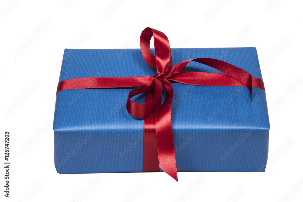 Obraz premium Blaues Geschenk Freisteller