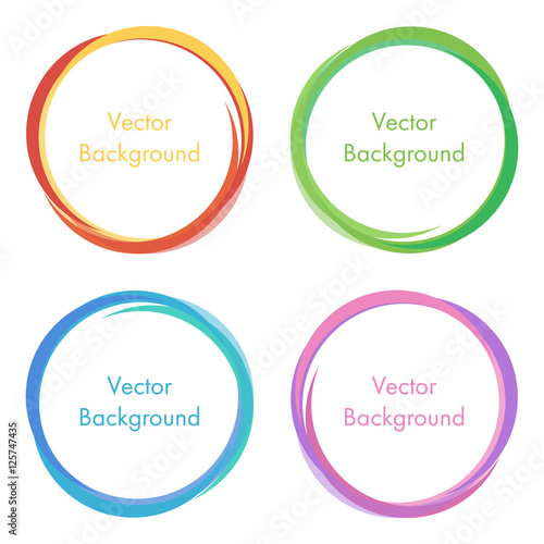 Colorful modern vector abstract circles, round frames, design elements, backgrounds.