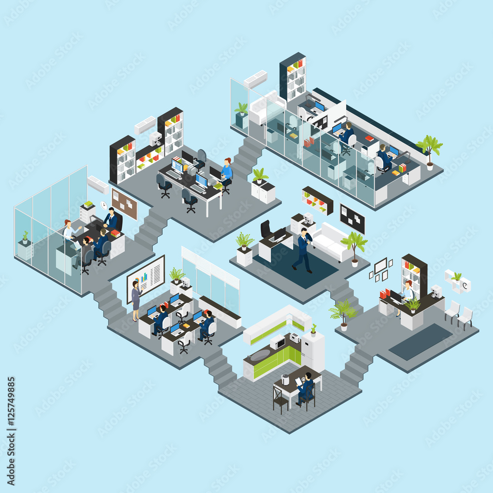 Office Isometric Different Floors Office Isometric Different Floors