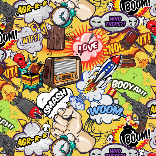 Comics Elements Seamless Pattern