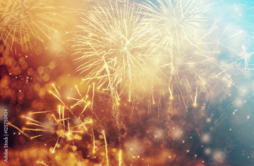 Abstract holiday background with fireworks