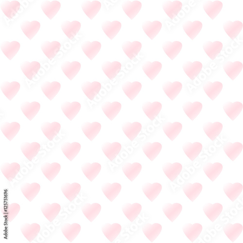 Light pink gradient hearts on white  a seamless Valentine s day background