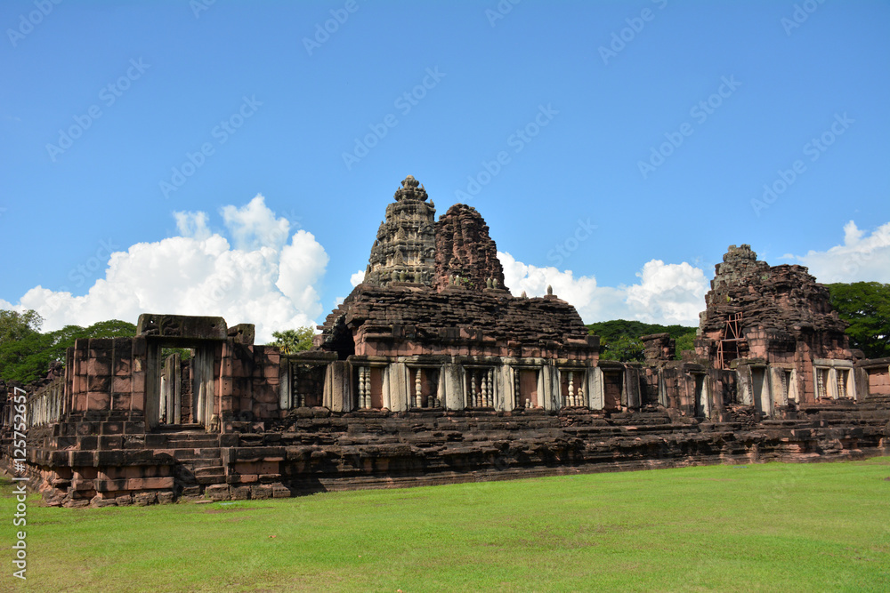 Ancient City Phimai Historical Park in blue sky