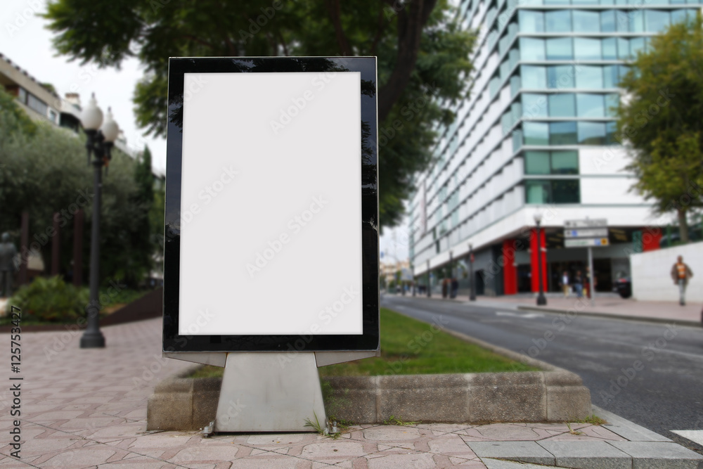 Blank billboard mockup in the street Blank billboard mockup in the street