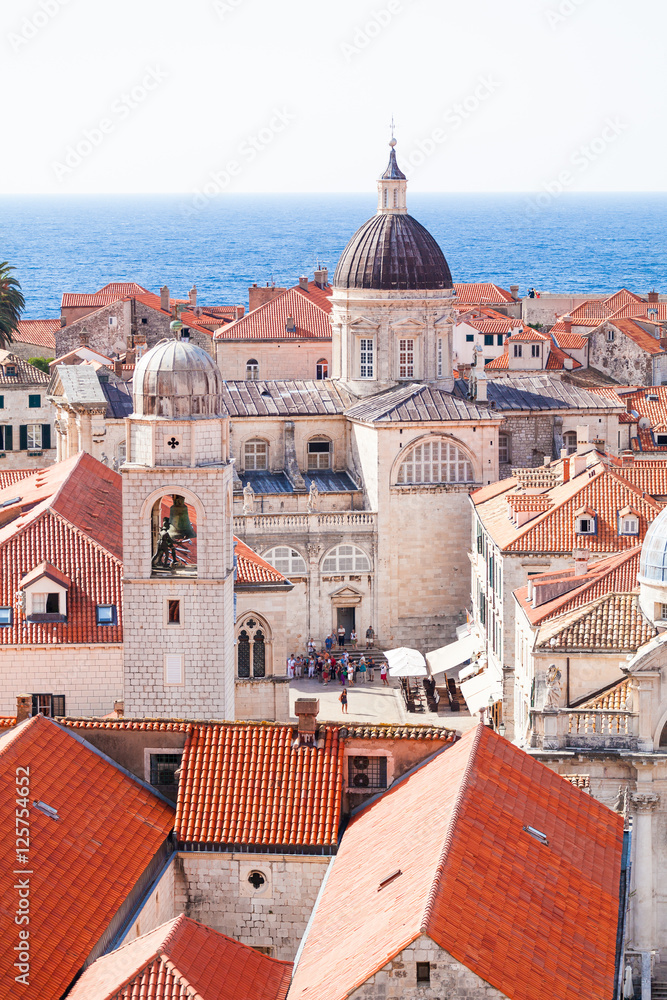 Beautiful view of the walled city, Dubrovnik Croatia. The mysterious atmosphere and processing.