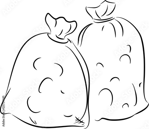 Sketch of sack of potatoes