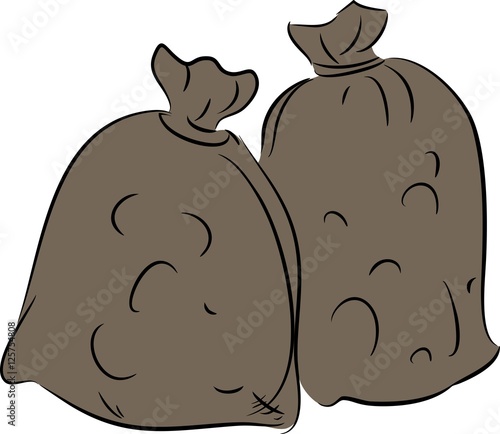 Sketch of sack of potatoes