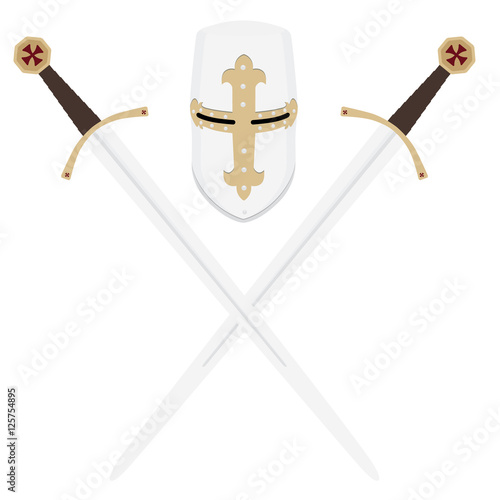 Templar swords and helmet
