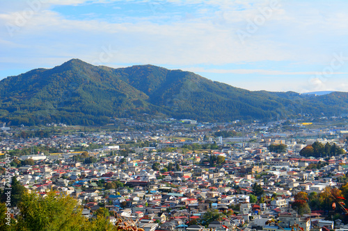 View of the city of Fujiyoshida, Japan