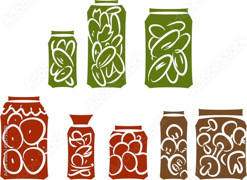 Sketch of preserved vegetables
