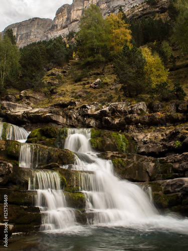 Waterfall in Pyrenees mountains